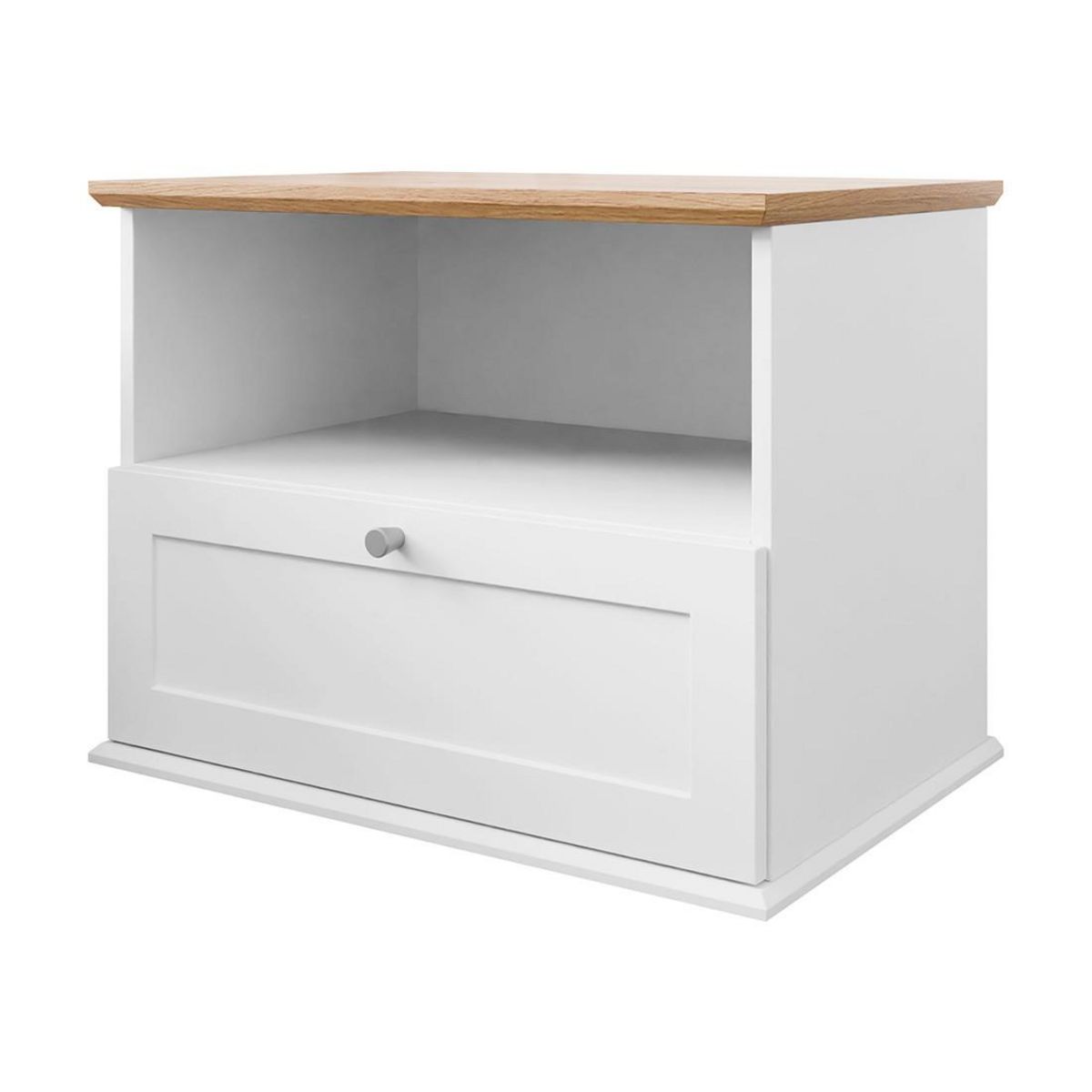BEST MOBILIER Francesco - table de chevet - effet bois et blanc - 62 cm