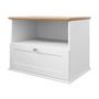 Voir la diapositive 1 : BEST MOBILIER Francesco - table de chevet - effet bois et blanc - 62 cm