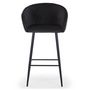 Voir la diapositive 2 : Paris Prix Tabouret de Bar en Velours  Kandi  106cm Noir