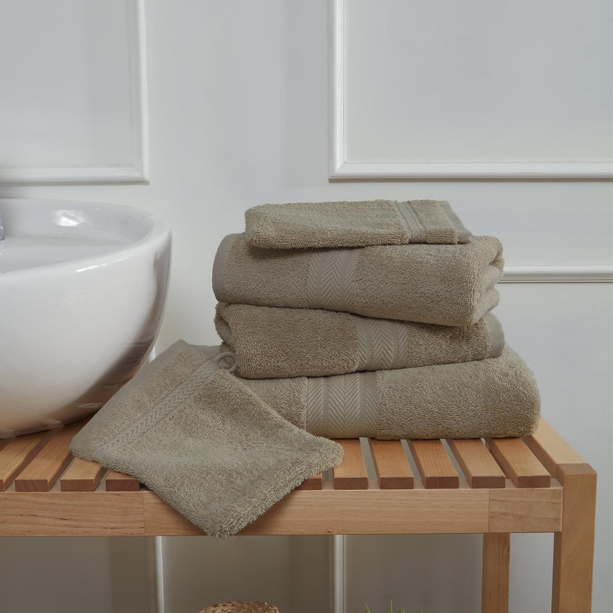 Voir la diapositive 5 : Sensei Maison Ensemble de bain 5 pièces (1 drap de bain + 2 serviettes de toilette + 2 gants) LUXURY