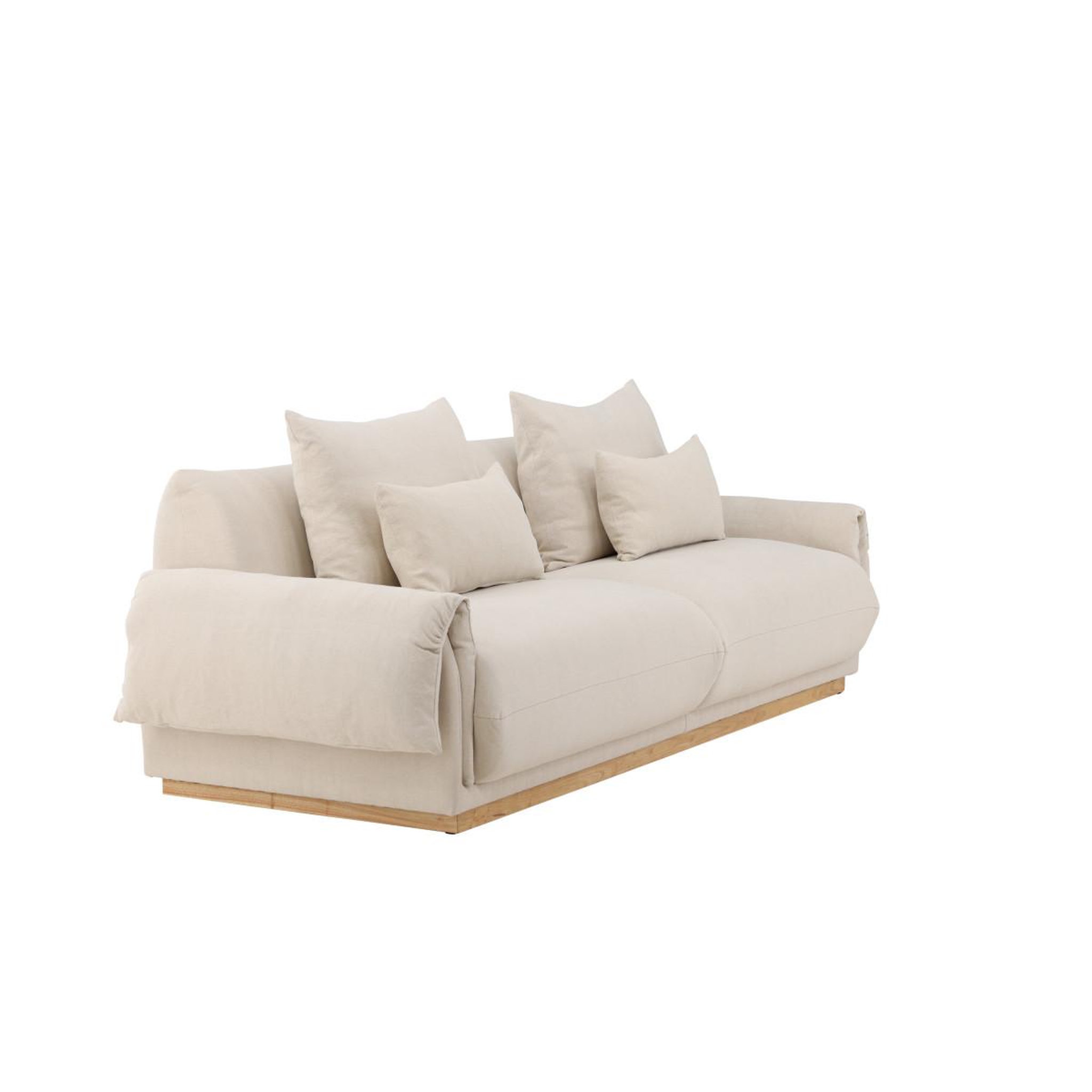 Voir la diapositive 4 : Paris Prix Canapé 3 Places Effet Lin  Mollosund  237cm Beige
