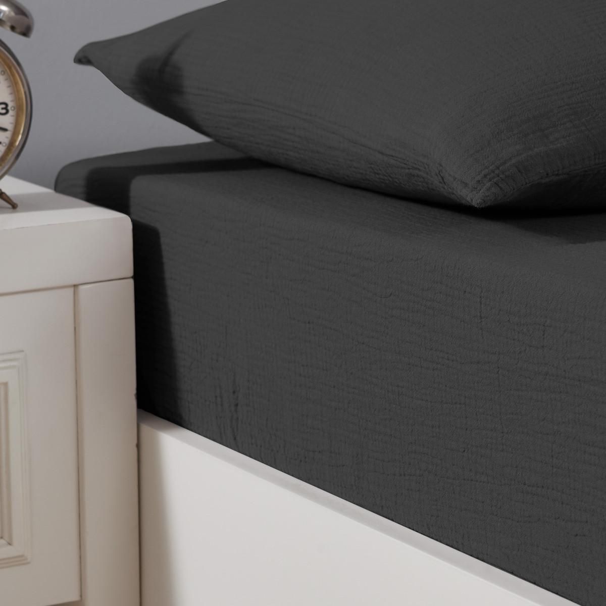 Sensei Maison Drap housse en gaze de coton bonnet 30 cm LOFT