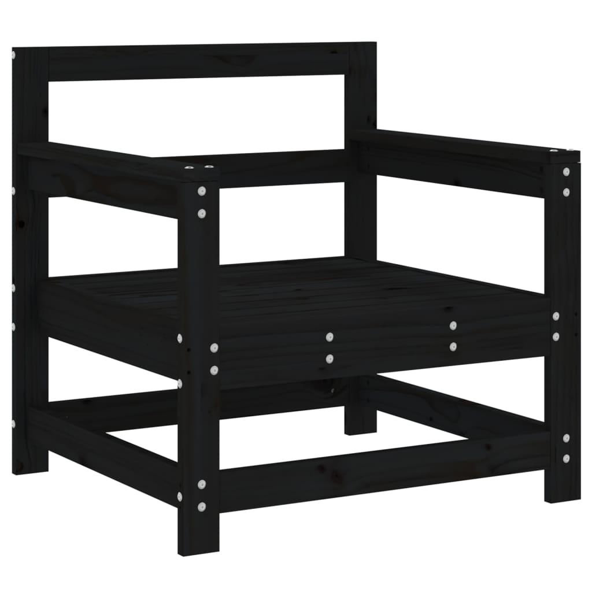 Voir la diapositive 3 : VIDAXL Chaises de jardin lot de 2 noir bois massif de pin