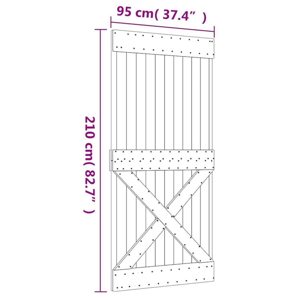 VIDAXL Porte NARVIK 95x210 cm bois massif de pin