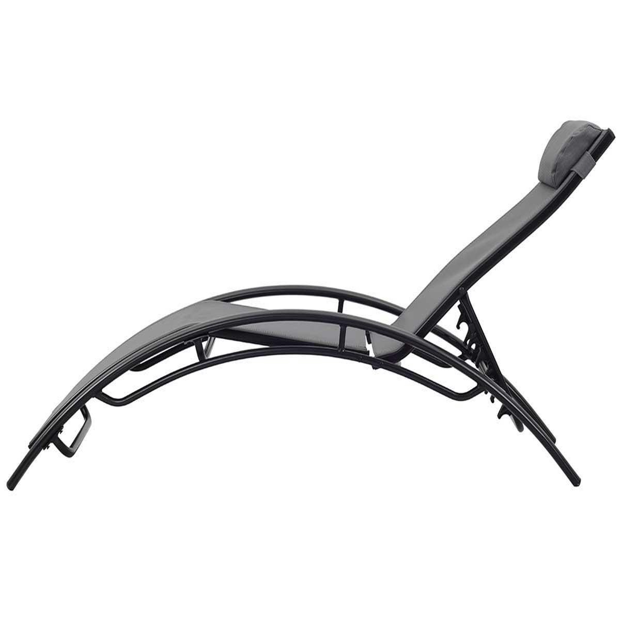 Voir la diapositive 4 : Habitat et Jardin Bain de soleil en aluminium  Beauty  - Phoenix - Gris foncé / Noir - Lot de 2