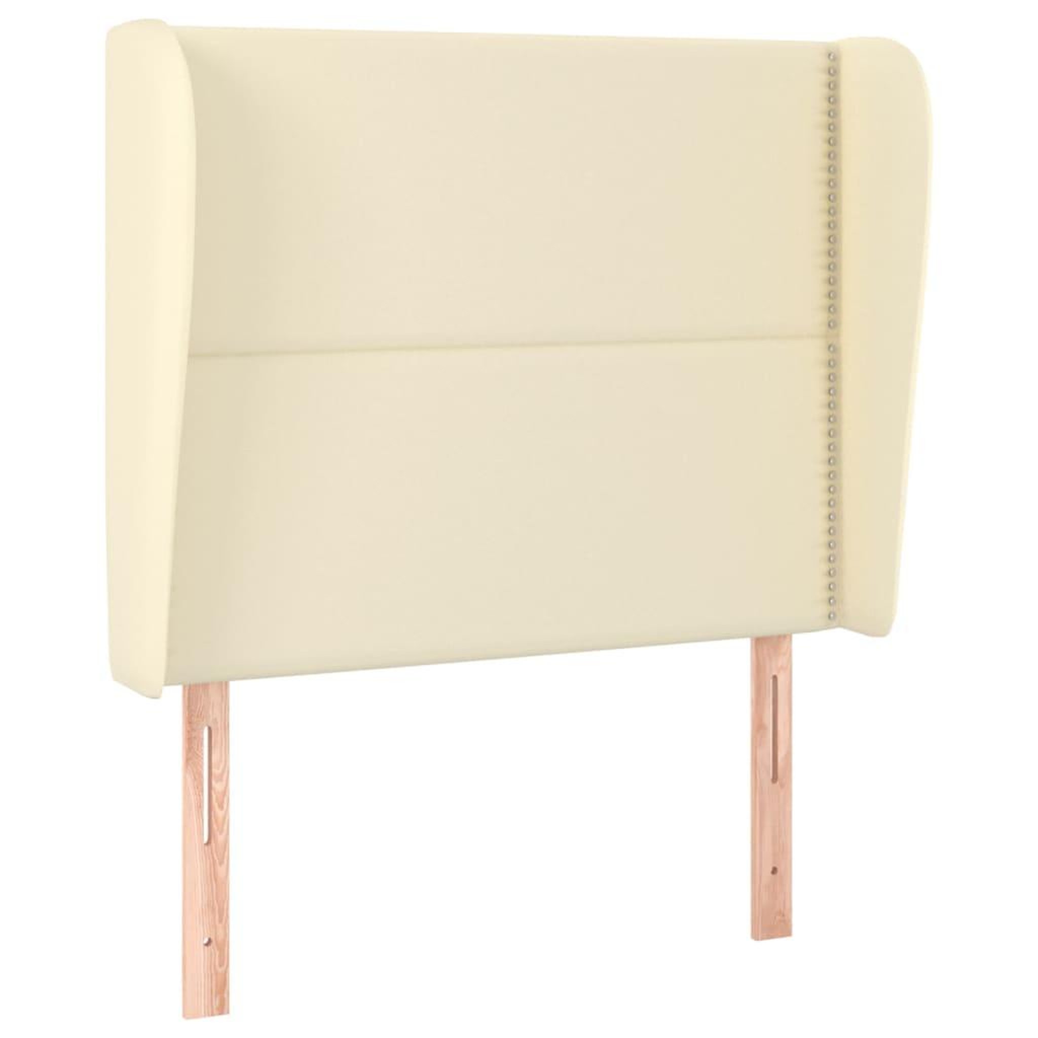Voir la diapositive 2 : VIDAXL Tete de lit avec oreilles Creme 83x23x118/128 cm Similicuir