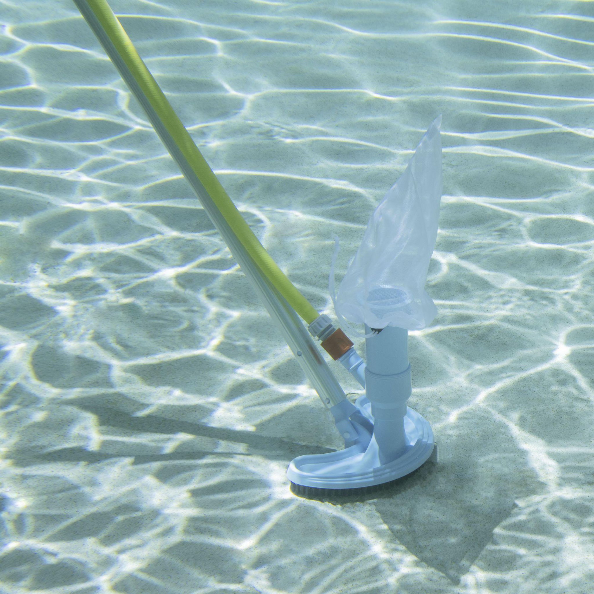 Voir la diapositive 4 : WERKAPRO Aspirateur piscine grande brosse plus filet WERKA PRO