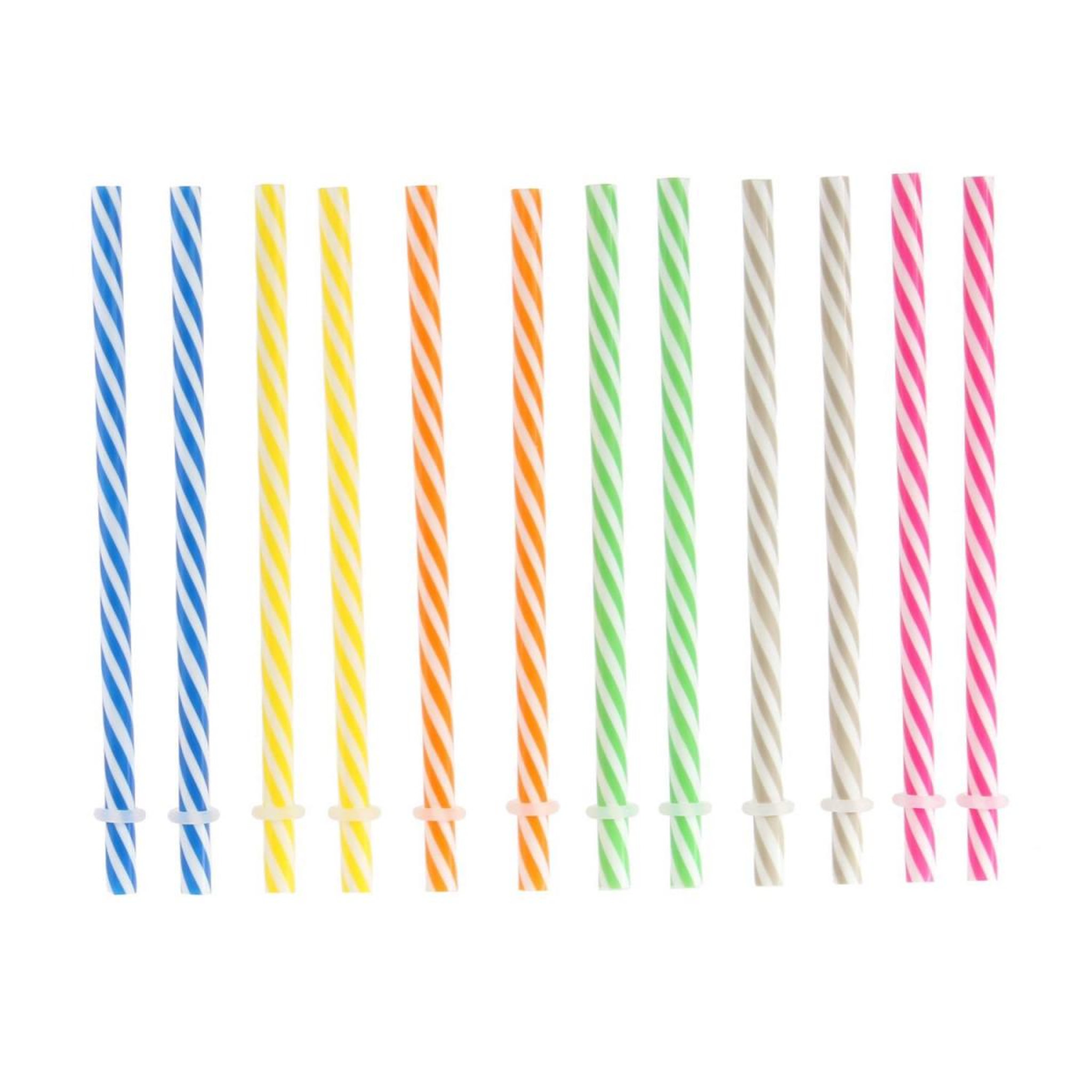 COOK CONCEPT Lot de 12 Pailles Réutilisables  Mason Jar  23cm Multicolore
