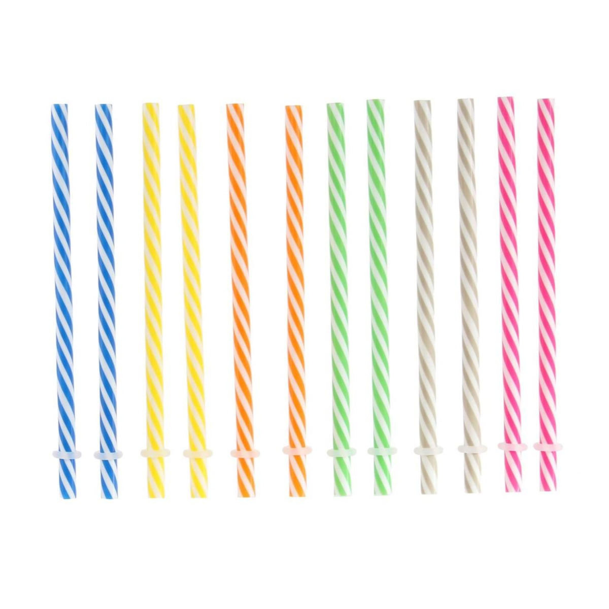 Paris Prix Lot de 12 Pailles Réutilisables  Mason Jar  23cm Multicolore