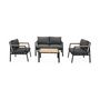 Voir la diapositive 4 : SWEEEK Salon de jardin Casoria, aluminium et polywood 4 places, 1 canapé, 2 fauteuils, 1 table basse