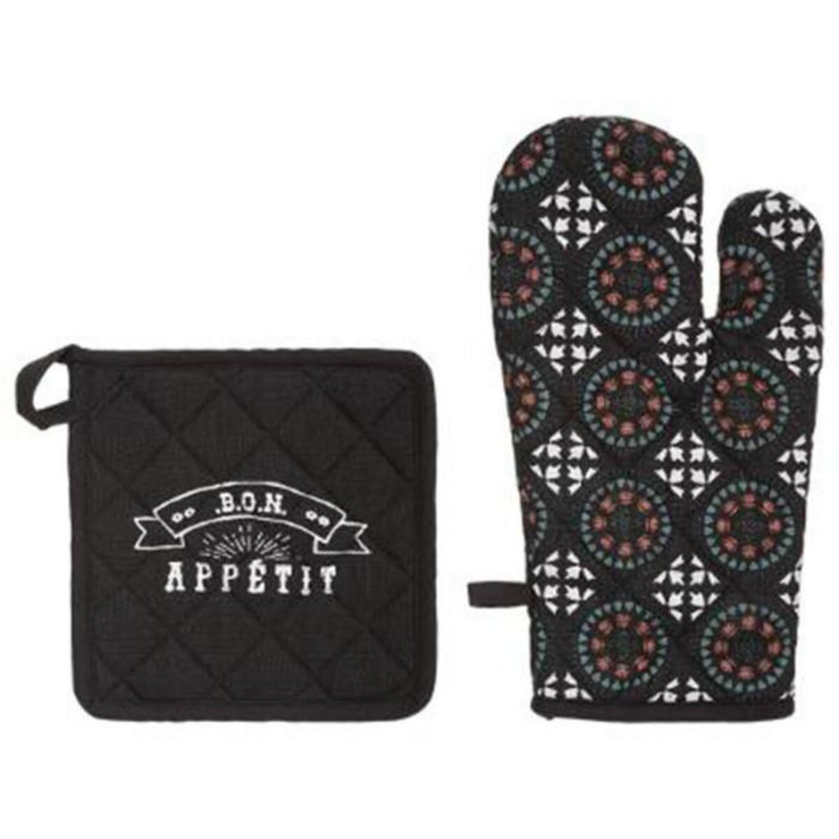 ATMOSPHERA Gant & Manique en Coton  House  32cm Gris