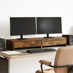 VIDAXL Support de moniteur avec tiroirs chêne fumé bois d ingénierie