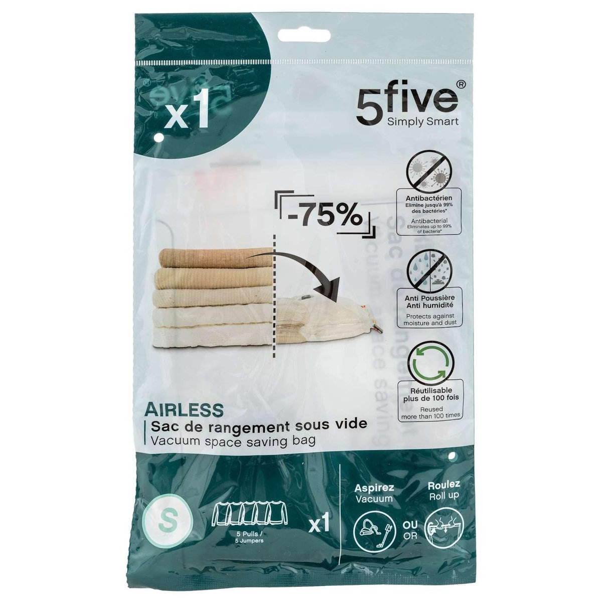 FIVE Housse de rangement sous-vide Taille S
