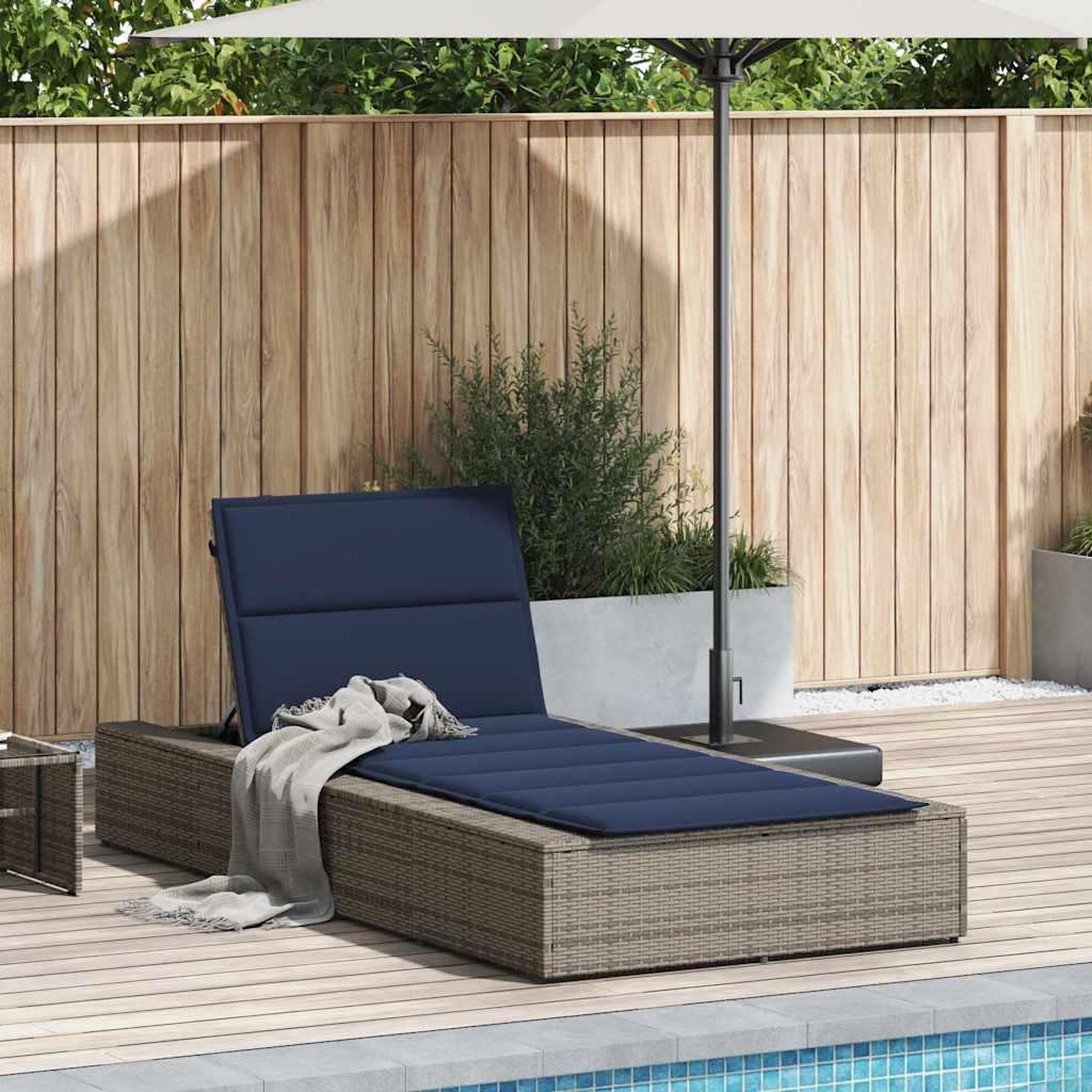 Voir la diapositive 2 : VIDAXL Transat avec coussin flottant gris resine tressee