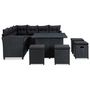 Voir la diapositive 2 : VIDAXL Salon de jardin 6 pcs avec coussins resine tressee noir