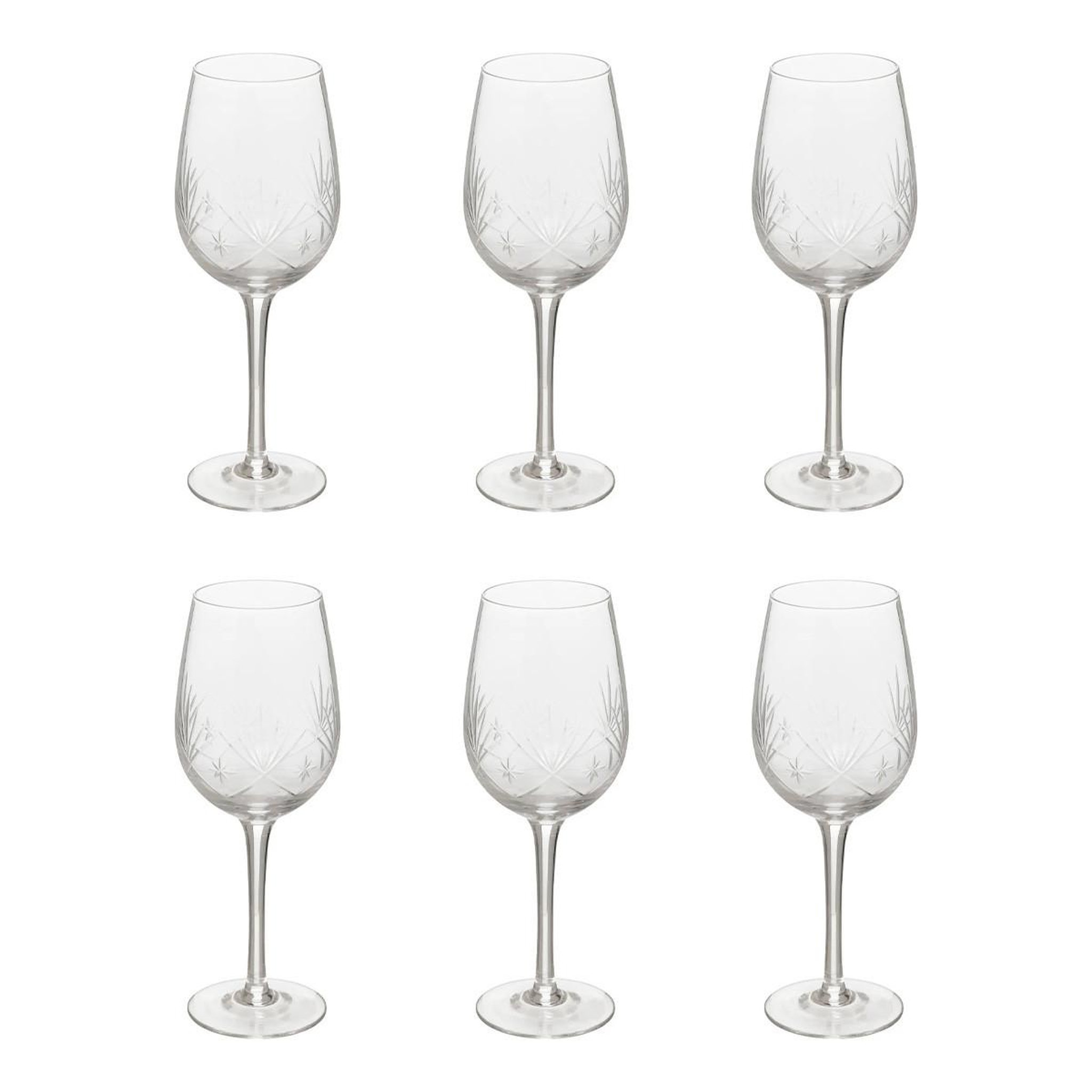SECRET DE GOURMET Lot de 6 verres à vin design  victoria  38cl transparent