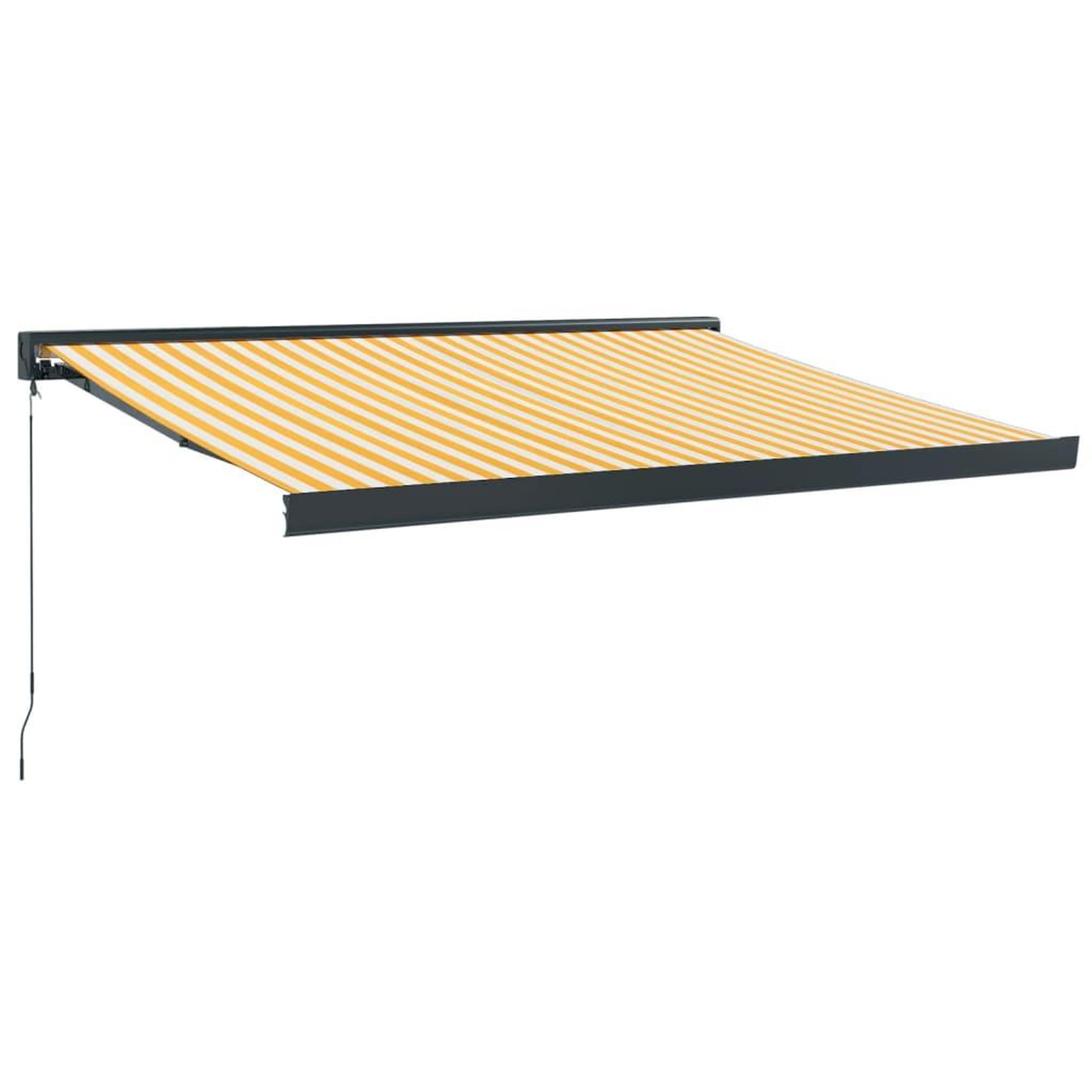 Voir la diapositive 2 : VIDAXL Auvent retractable jaune et blanc 3x2,5 m tissu et aluminium