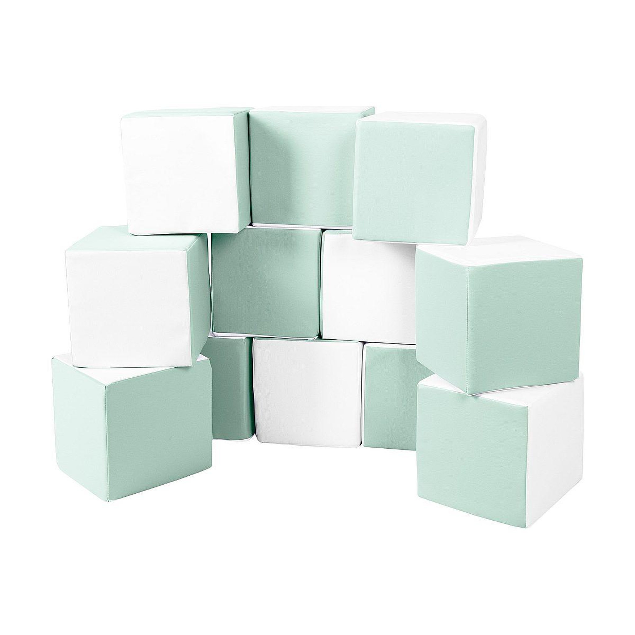 VELINDA Lot cubes xxl mousse 12 pcs blanc, menthe