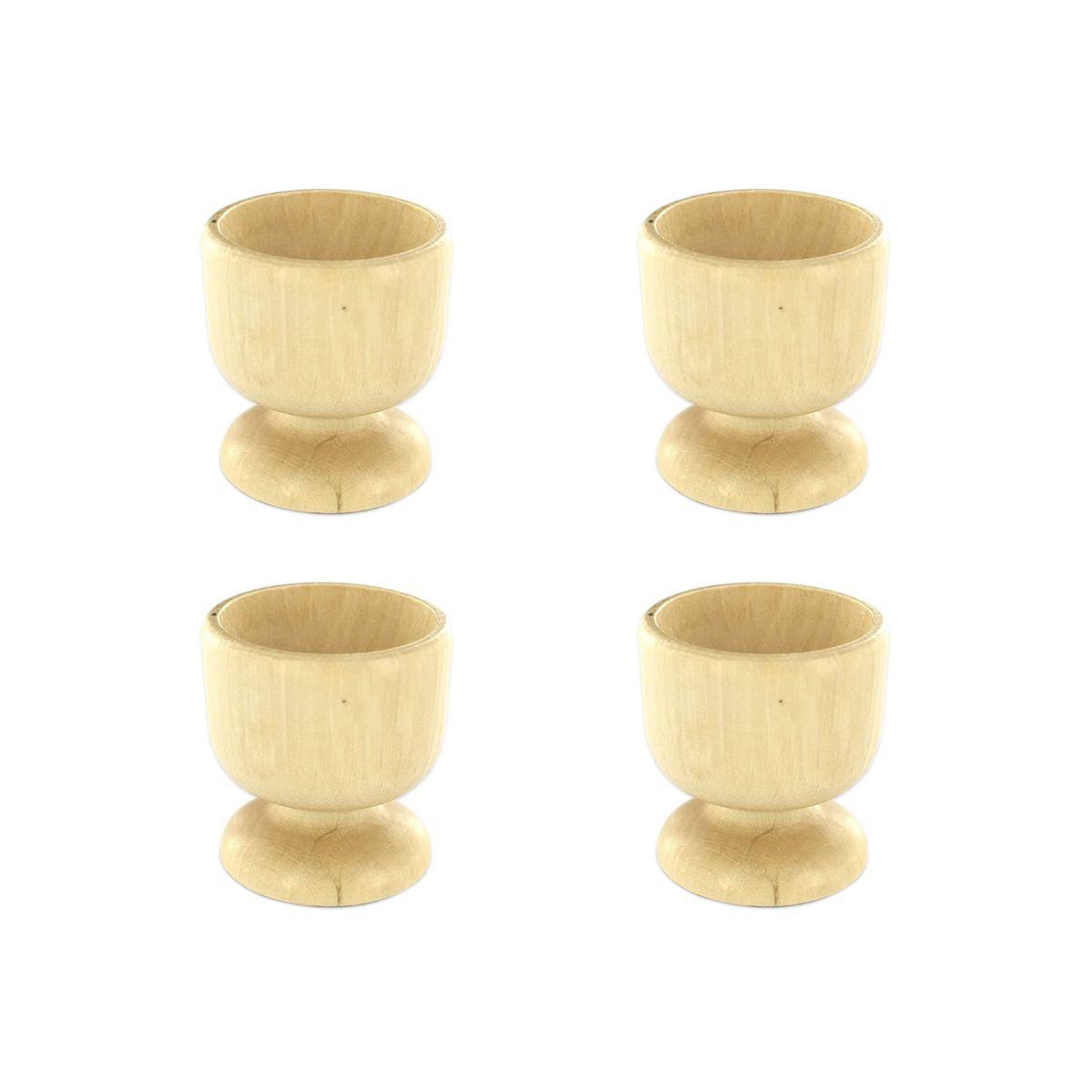 Fackelmann Lot de 4 coquetiers designs en bois fackelmann wood edition