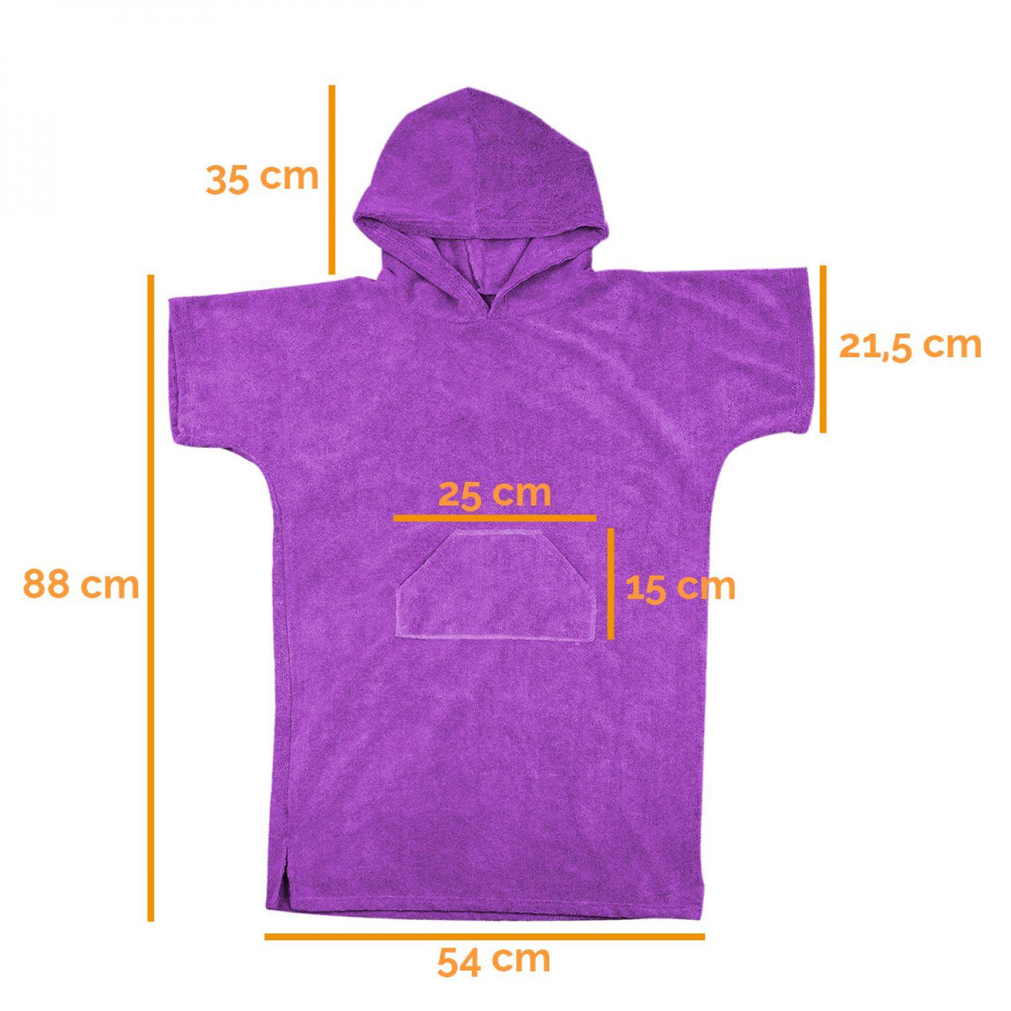 Voir la diapositive 2 : VIVEZEN Serviette poncho de bain ou de plage avec poche - Enfant
