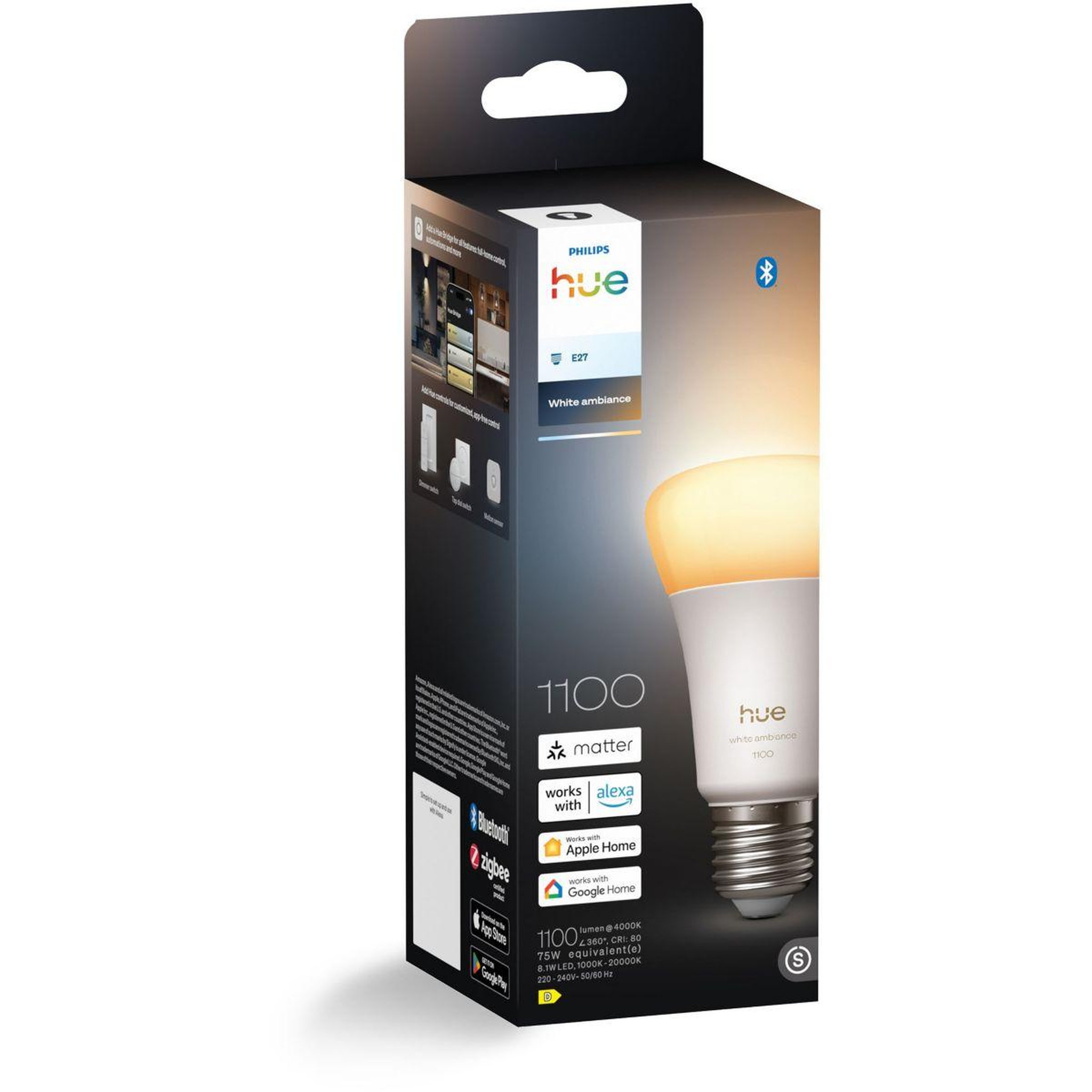 PHILIPS HUE Ampoule LED connectée E27 White Ambiance 75W