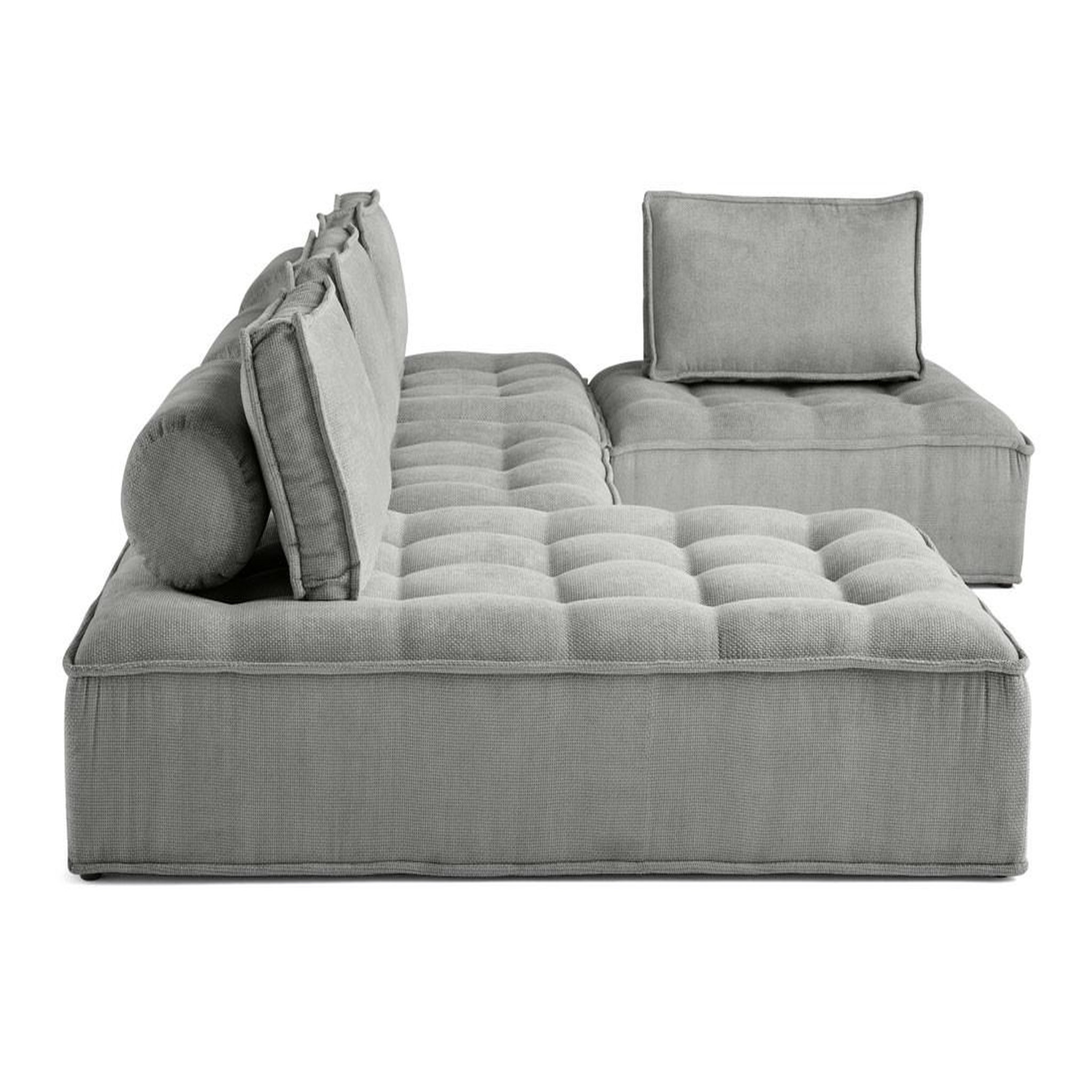 Voir la diapositive 4 : BEST MOBILIER Marisol - canapé panoramique modulable 7 places - velours texturé
