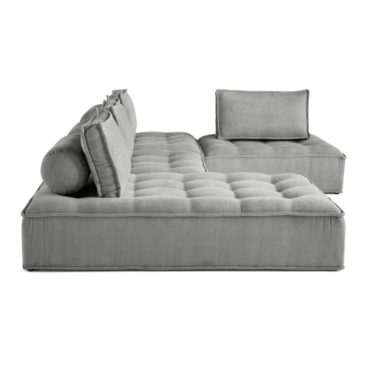 BEST MOBILIER Marisol - canapé panoramique modulable 7 places - velours texturé