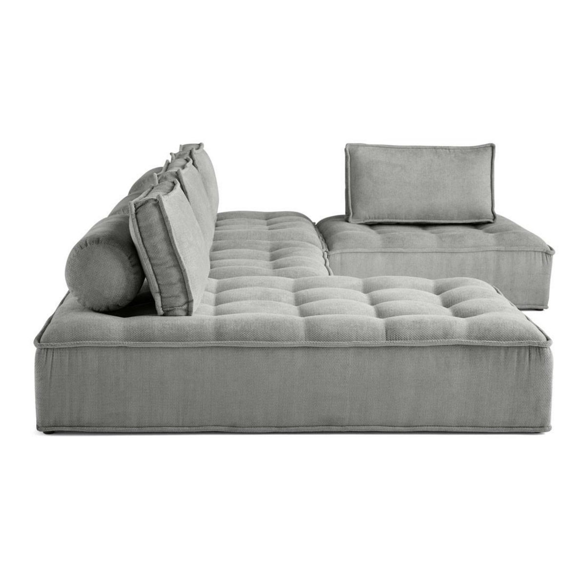 BEST MOBILIER Marisol - canapé panoramique modulable 7 places - velours texturé