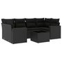 Voir la diapositive 2 : VIDAXL Salon de jardin 7 pcs avec coussins noir resine tressee