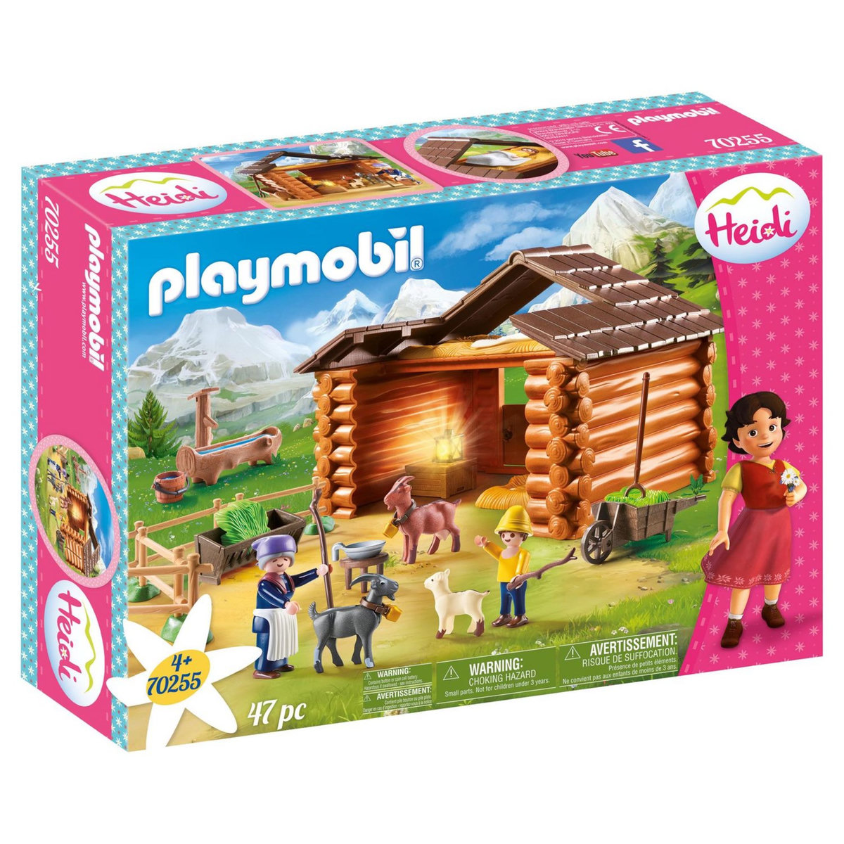 PLAYMOBIL 70255 - Heidi - Peter avec étable de chèvres