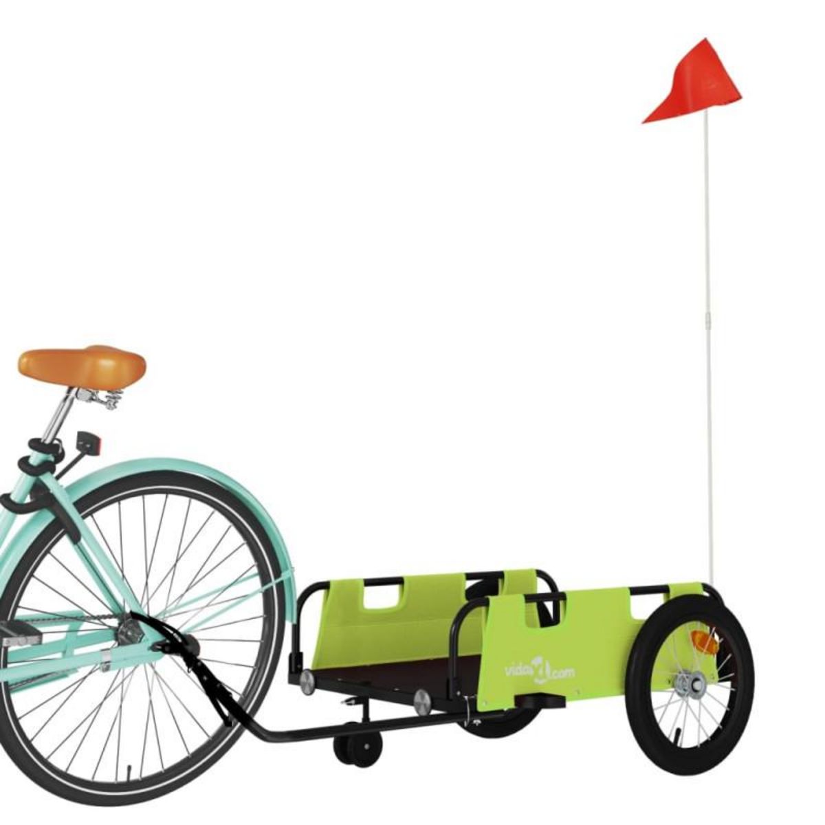 VIDAXL Remorque de vélo vert tissu oxford et fer