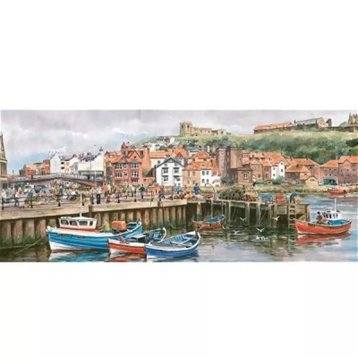 Gibsons Puzzle 636 pièces panoramique - Port de Whitby