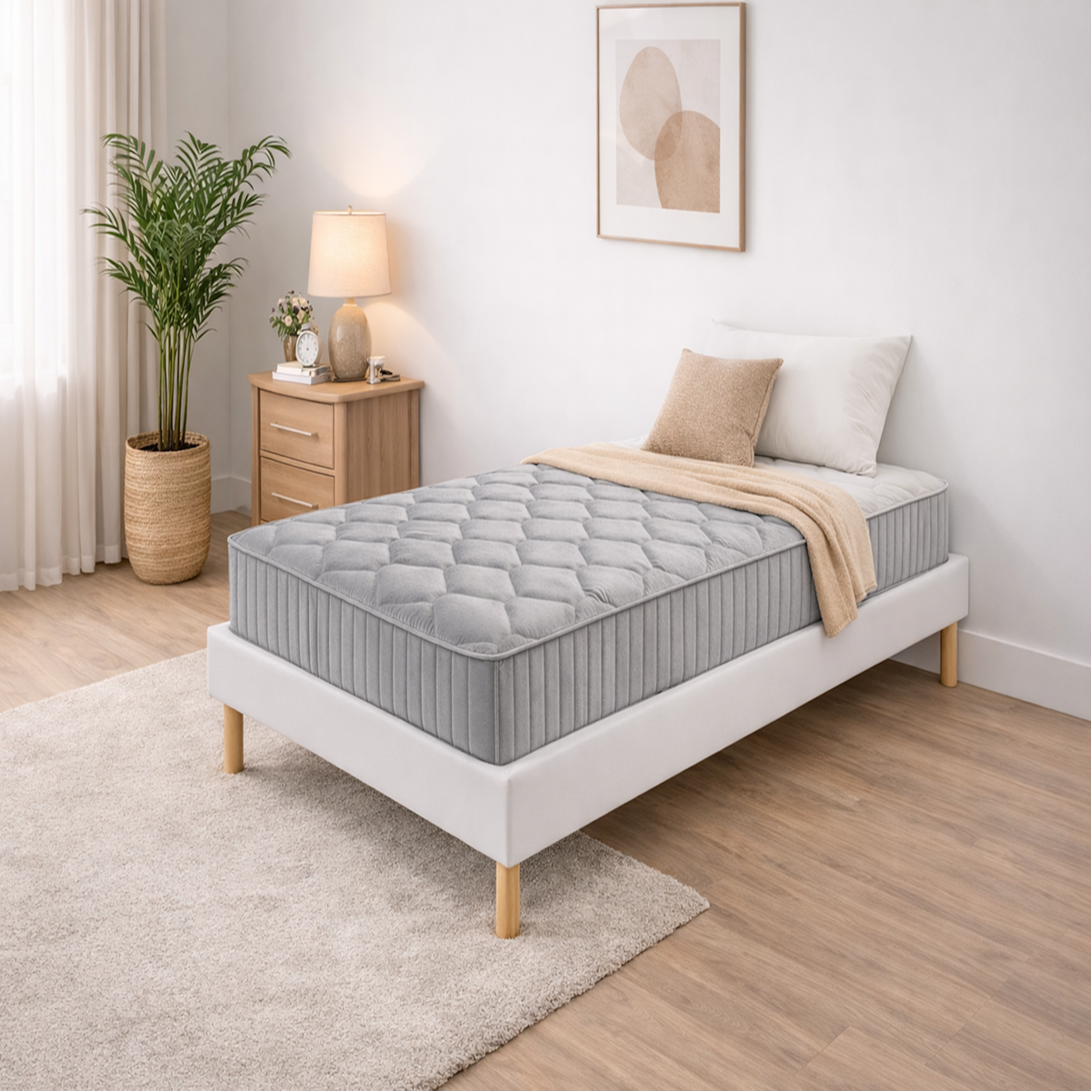 KING OF DREAMS Ensemble Sommier Tapissier et Matelas Latex Accueil Moelleux