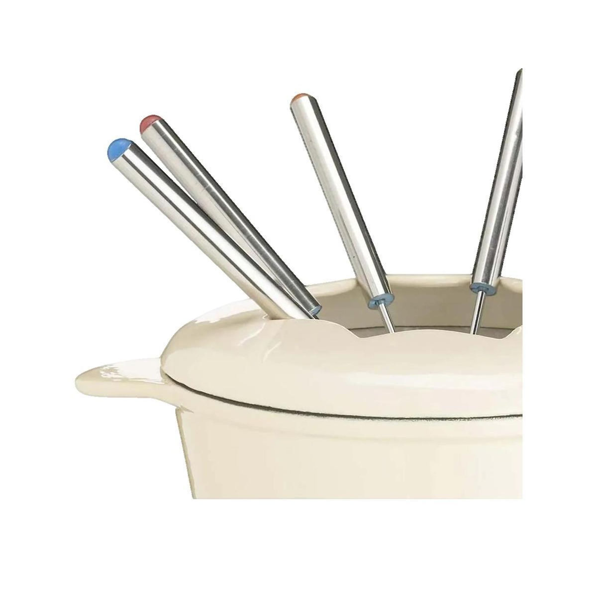 ASTER Set de fondue Aster en fonte émaillée crème avec brûleur ajustable