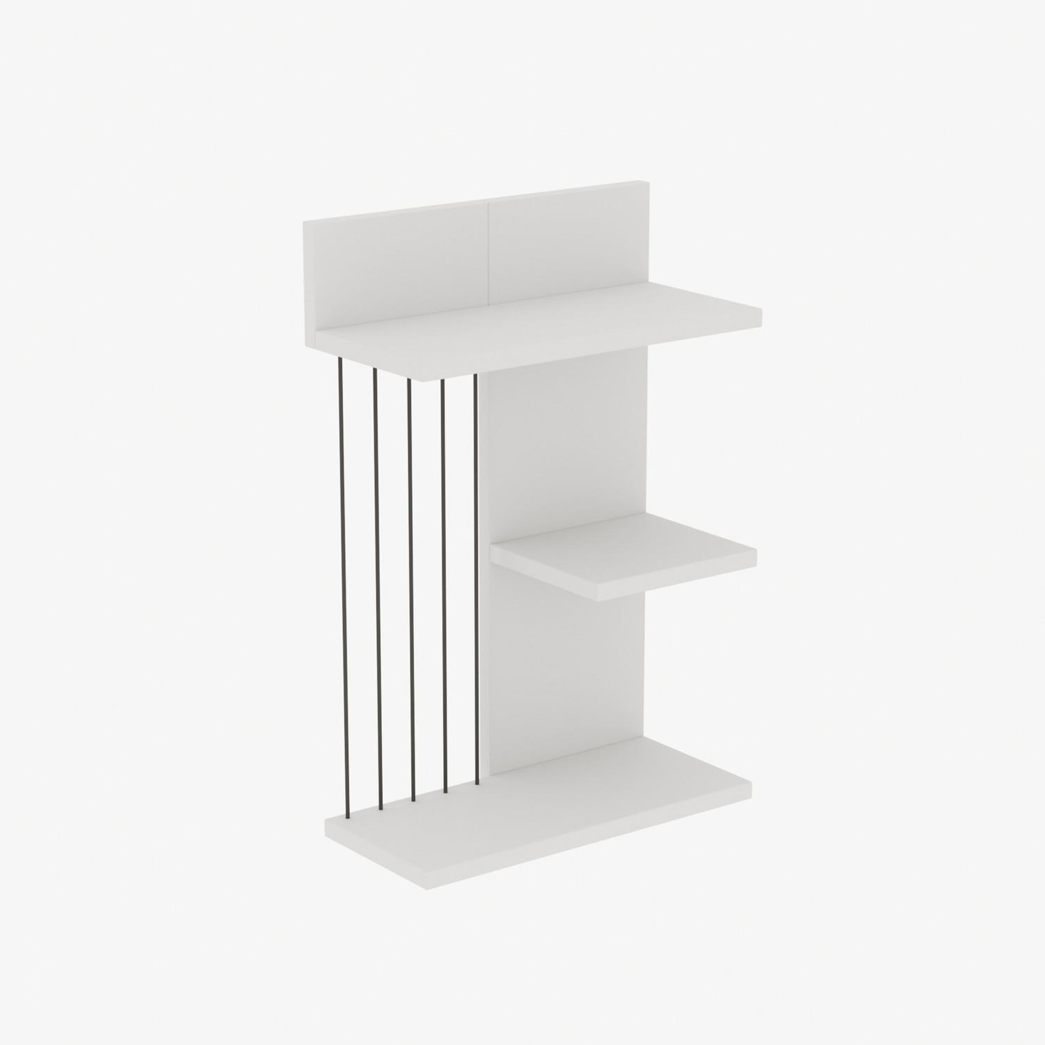 Voir la diapositive 3 : Habitat et Jardin Étagère murale en bois  kinik  - 40 x 19 x 60 cm - blanc