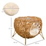 Voir la diapositive 3 : PAWHUT Panier chat lit chat cosy grand confort dim. Ø 40 x 32H cm coussin moelleux inclus polyester beige rotin