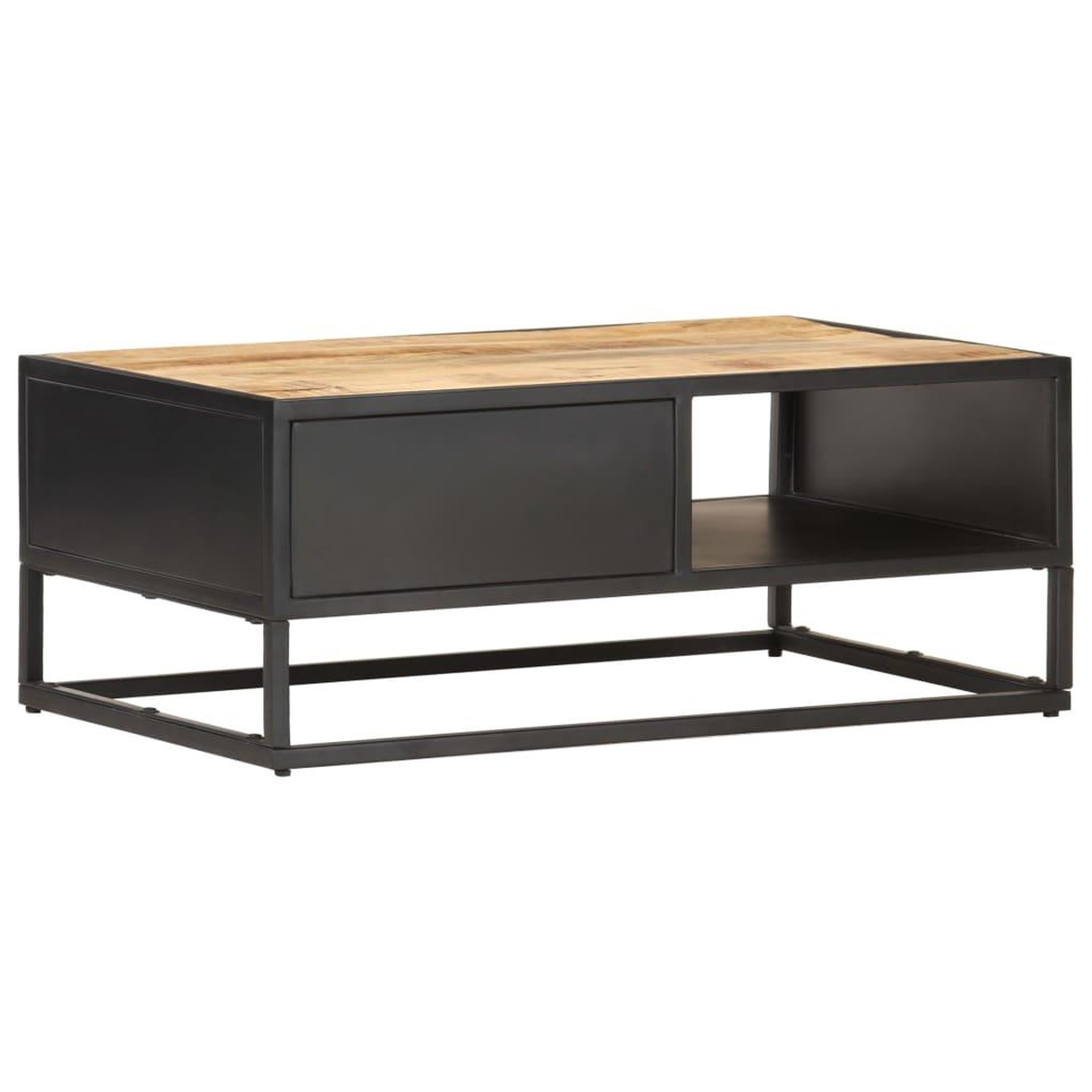 Voir la diapositive 4 : VIDAXL Table basse a porte sculptee 90x55x36 cm bois de manguier brut
