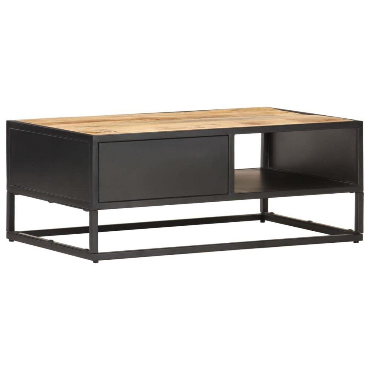 VIDAXL Table basse a porte sculptee 90x55x36 cm Bois de manguier brut