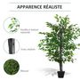 Voir la diapositive 5 : OUTSUNNY Arbre artificiel plante artificiel banyan hauteur 1,45 m tronc branches liane lichen feuilles grand réalisme pot inclus