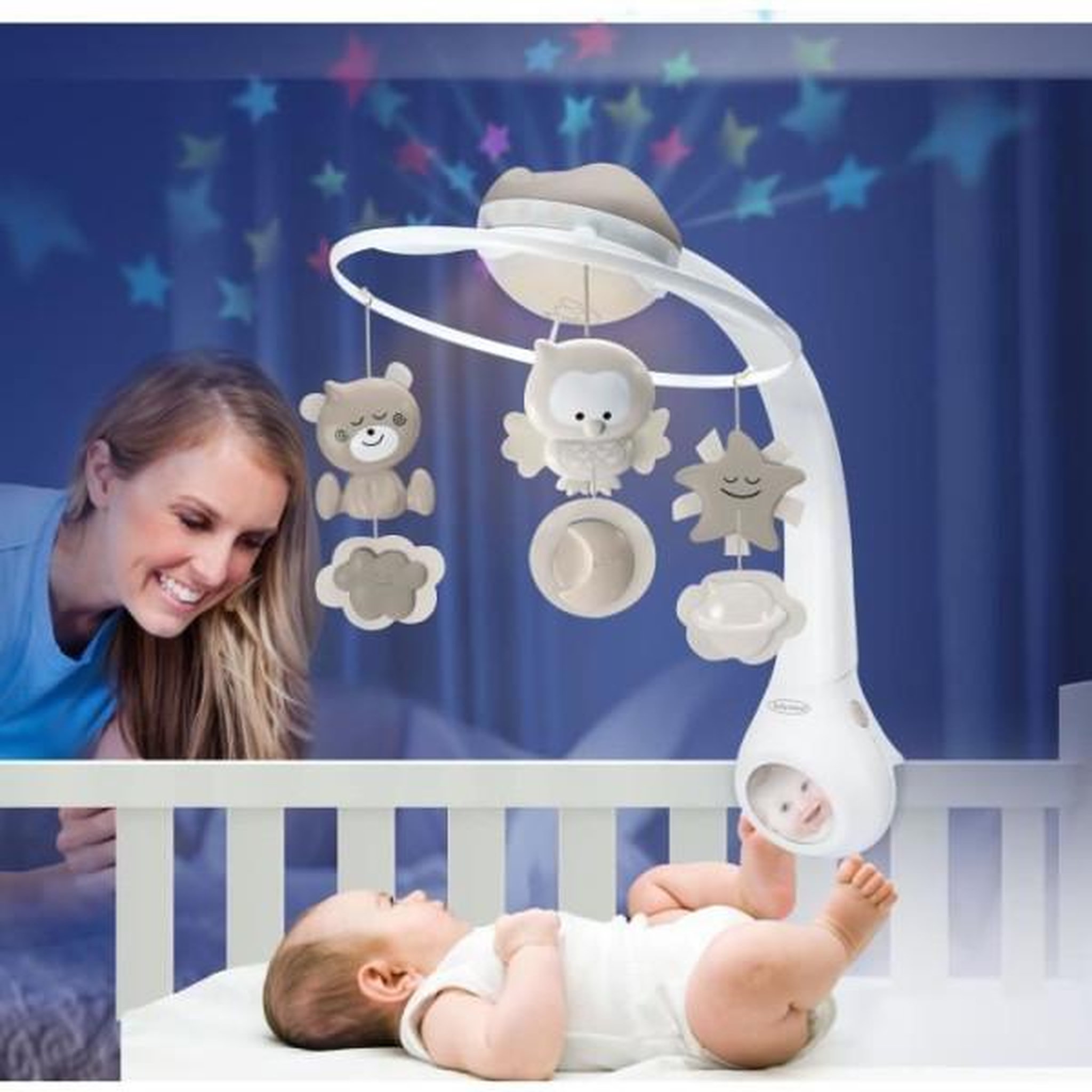 Voir la diapositive 2 : INFANTINO Mobile - INFANTINO - 4915 - Douce Nuit 3en1 - Blanc