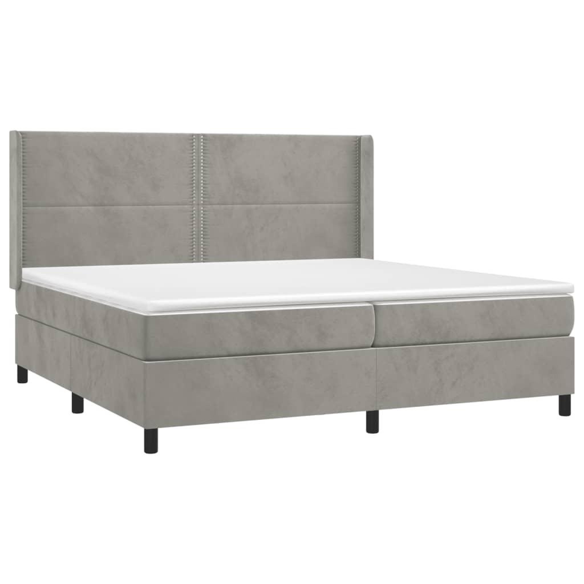 Voir la diapositive 4 : VIDAXL Sommier a lattes de lit matelas et LED Gris clair 200x200 cm