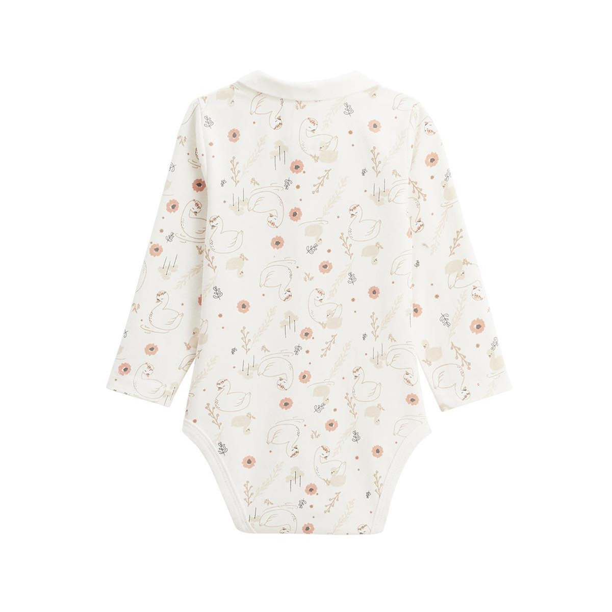 Petit Béguin Lot de 2 bodies bébé manches longues ouverture croisée Perle