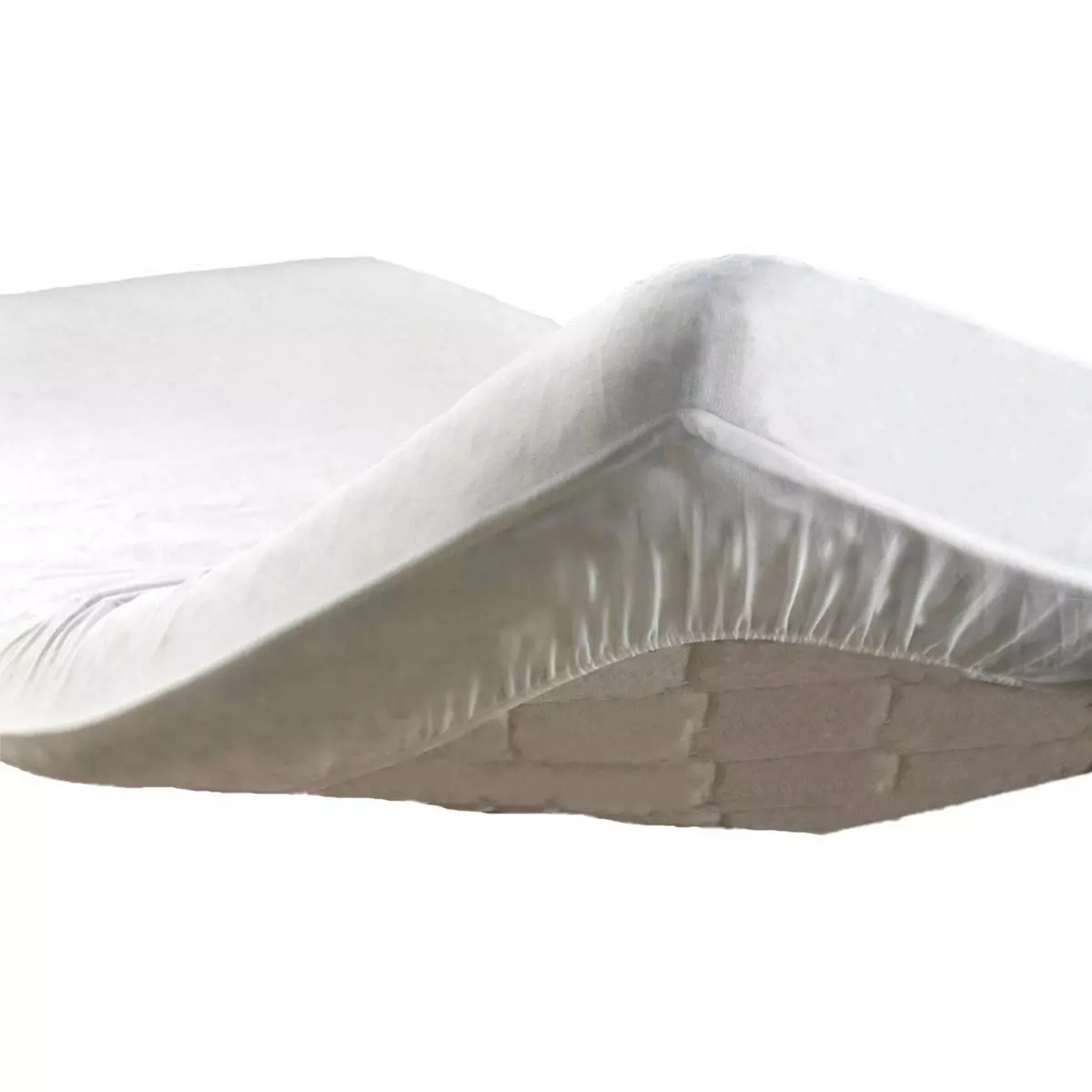 Douceur d'Intérieur Protège matelas - Molleton finition PVC anti acarien - 160 x 200 cm - Blanc