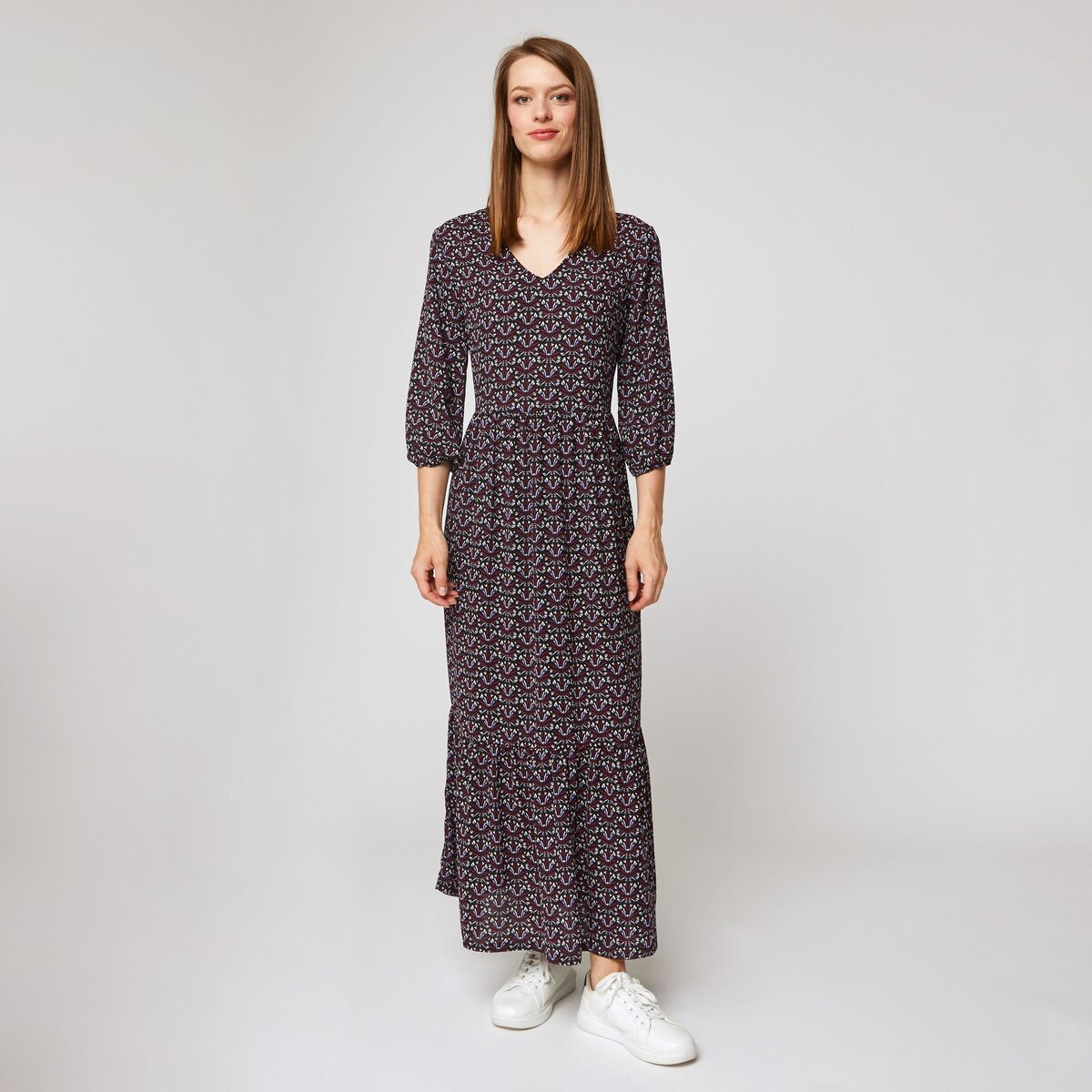 INEXTENSO Robe longues manches 3 4 femme pas cher Auchan