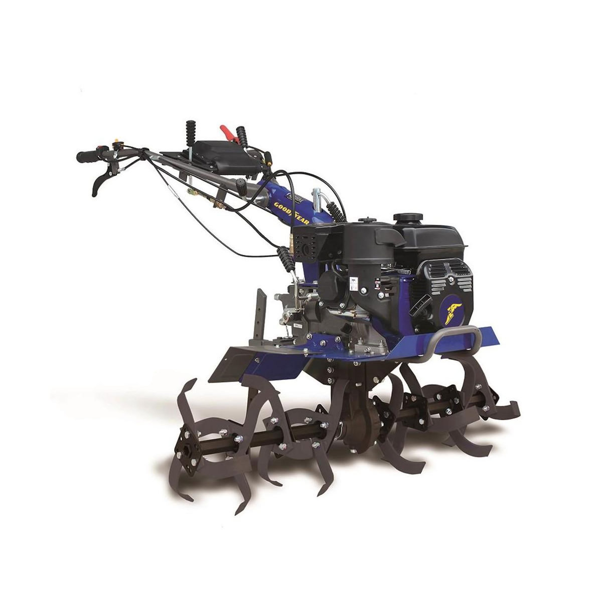 GOODYEAR Motobineuse thermique 7CV 212Cm3 6 Vitesses 8 fraises Ø32 cm Roues pneumatiques GOODYEAR