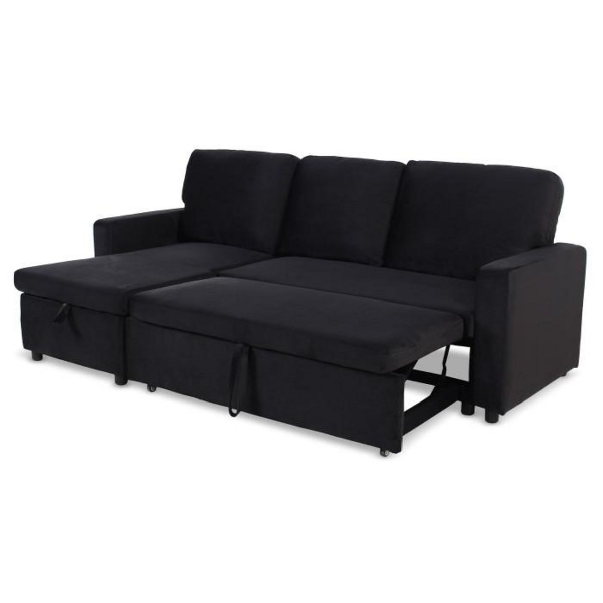 Paris Prix Canapé d'Angle Gauche Convertible  Minera  215cm Noir
