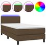 Voir la diapositive 2 : VIDAXL Sommier a lattes de lit et matelas et LED Marron fonce 80x200cm