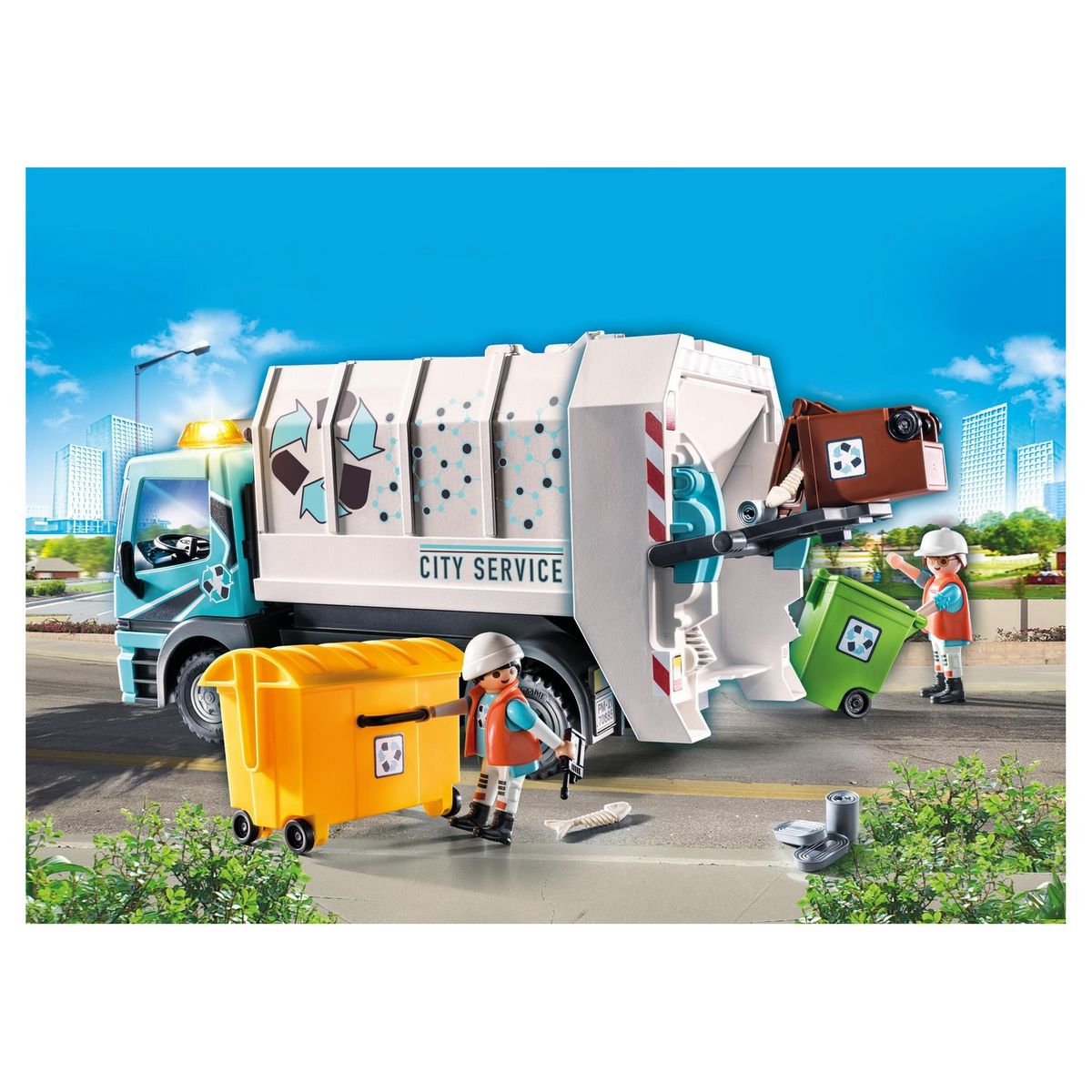 PLAYMOBIL 70885 - City Life - Camion poubelle avec effets lumineux 