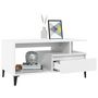Voir la diapositive 4 : VIDAXL Table basse Blanc 90x49x45 cm Bois d'ingenierie
