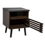 Voir la diapositive 3 : ATMOSPHERA Table de chevet design bois Asmar - L. 39 x H. 51 cm - Marron et noir